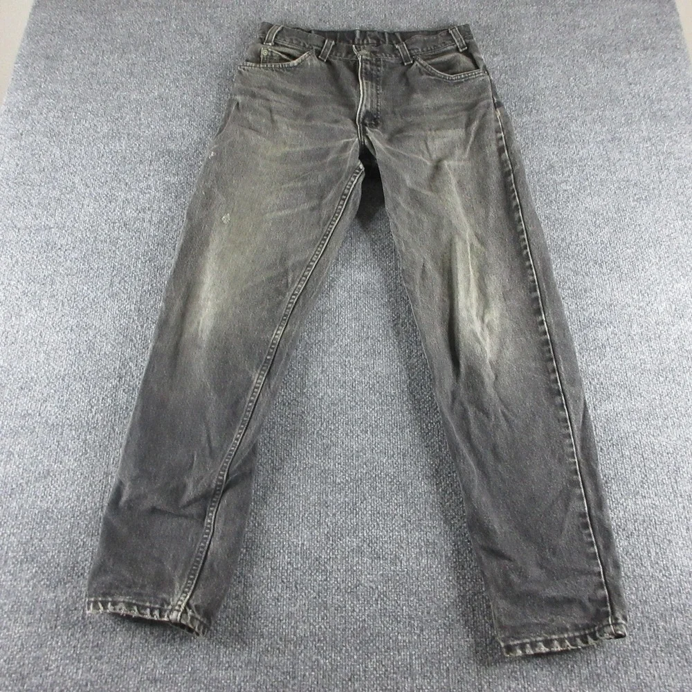 VINTAGE Levis 550 Jeans Mens 30x32 Gray Orange Tab Denim Distressed Straight 80s